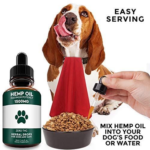 Hemp Oil for Dogs and Cats - USA Made 1500MG Organic Hemp Extract - Joint Pain Relief - Anxiety Relief for Dogs & Cats, Hip & Joint Health Support - with Vitamin A, D and Omega-3, 6