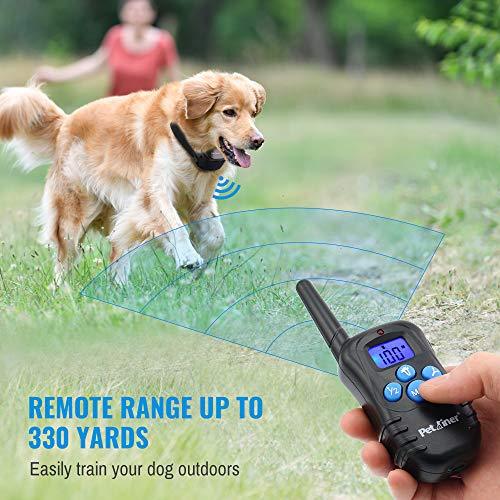 Petrainers PET998DRB1 Rechargeable Dog Shock Collar with Remote Dog Training Collar with Beep Vibration Shock Collar for Dogs Small Medium Large, 1000ft Remote Range