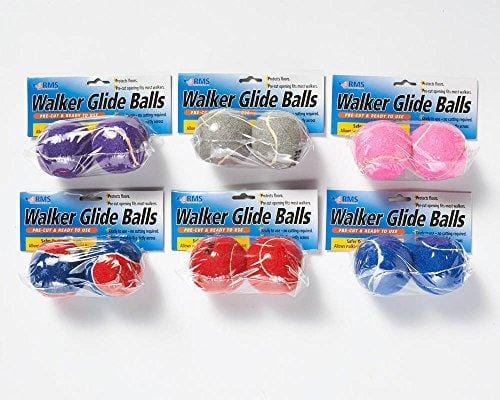RMS Walker Glide Balls | A Set of 4 Balls | Precut Opening for Easy Installation | Fit Most Walkers (Blue)