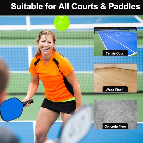 kisportee Pickleballs Balls, 6 Pack Outdoor Pickleball Balls with Mesh Bag for Sport Outdoor Play, High Elasticity & Durable Pickle Ball for All Style Pickleball Paddles, Ideal Sport Pickleballs Gift
