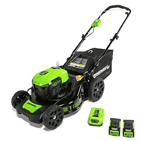 Greenworks MO40L2512 Electric Brushless Lawn Mower, 21-Inch
