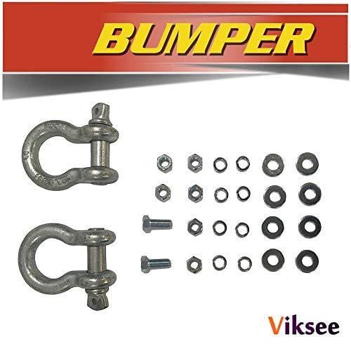 Viksee Front Bumper for 2007-2018 Jeep Wrangler JK JL 1pc Black Rock Crawler With Winch Plate
