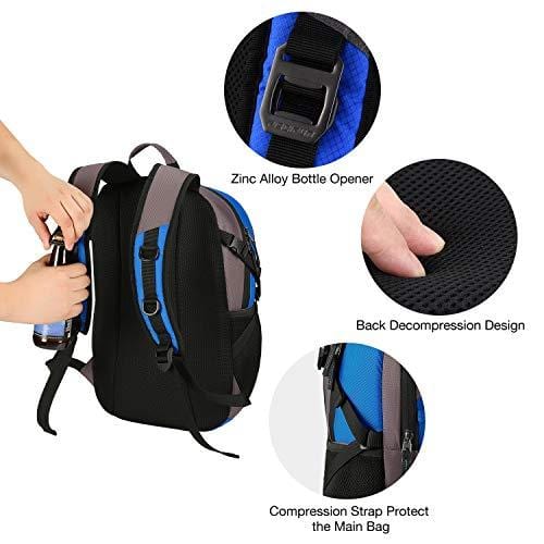 Piscifun Insulated Cooler Backpack with 6 Cool Coolers, Leakproof Lightweight Cooler Bag, Soft Backpack Cooler for Men and Women Bag Cooler for Lunch, Picnic, Fishing, Hiking Gray & Blue