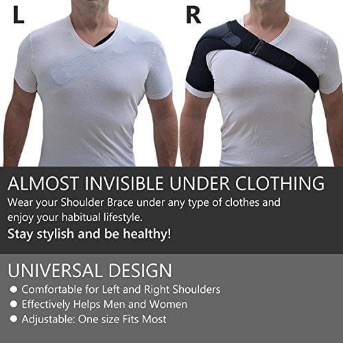 Shoulder Brace for Women & Men by FIGHTECH® | Support for Torn Rotator Cuff & Other Shoulder Injuries (Black, Large/X-Large)
