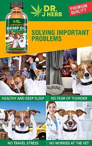 Hemp Oil for Dogs Cats Full Spectrum Organic Hemp Extract Drops 1000 mg Made in USA Natural Dog Pain Relief Pet Stress & Anxiety Calming Support Health Easily Apply to Treats Pet Hemp Oil