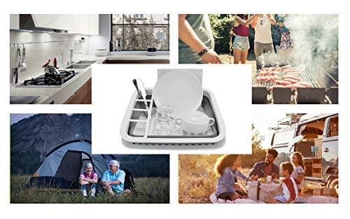 SPENING Collapsible Dish Drying Rack - Dish Drainer Drainboard Set for Small Kitchen Camper RV Caravan Travel Trailer