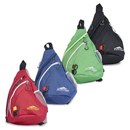 Sling Backpack by RiteTrak Sports - Best Lightweight Multi-Use Pack for Travel Hiking Biking or Fitness, One Strap Shoulder or Crossbody Bag (Mountainside Blue)