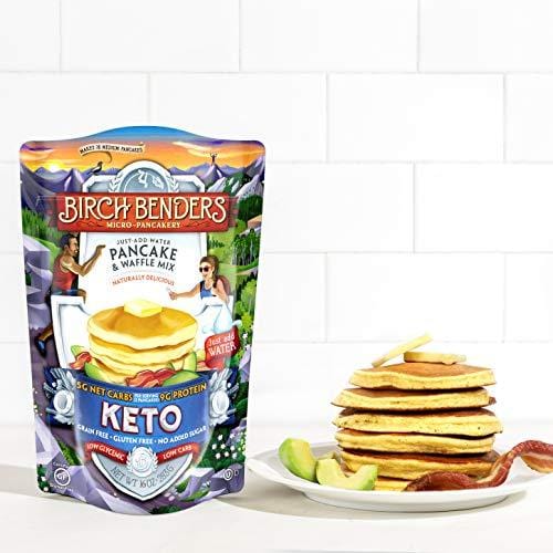 Keto Pancake & Waffle Mix by Birch Benders, Low-Carb, High Protein, Grain-free, Gluten-free, Low Glycemic, Keto-Friendly, Made with Almond, Coconut & Cassava Flour, 16 oz