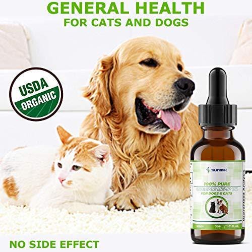 Hemp Oil for Dogs and Cats, 100% Pure, Made in USA, Promotes Natural Anxiety Relief, Mood and Sleep, Hip and Joint Health