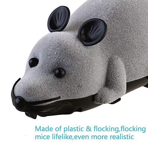 Alovexiong Gray Rat Toy for Cat Funny Mini RC Wireless Electronic Remote Control Rat Mouse Toy Cat Playing Chew Toys for Cats Pets Mouse Gift(Batteries Not Included)