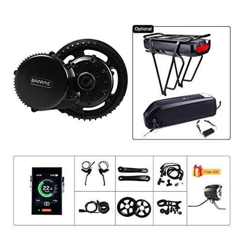 BAFANG BBS02B 48V 750W Ebike Motor with LCD Display 8fun Mid Drive Electric Bike Conversion Kit with Battery (500C Display, 750W Motor+46T Chainring+Battery)