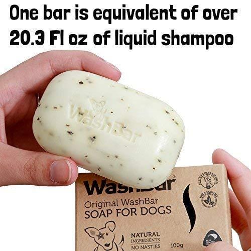 WashBar Natural Dog Shampoo - Twin Pack 100% Natural Soap Bar for Dry, Itchy or Sensitive Skin Grooming Made Easy with No Harsh Chemicals