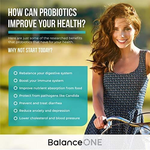 Balance ONE Probiotics - Gut Health Probiotic - Boosts Immunity - Time-Release, Shelf Stable - 15 Billion CFU Probiotic with 12 Strains - Lactobacillus Plantarum, Acidophilus - 2 Month Supply