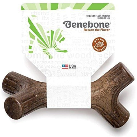 Benebone Maplestick Durable Dog Stick Chew Toy, Made in USA, REAL Maple Wood Flavor, Medium