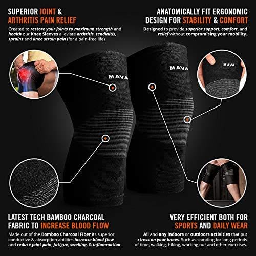 Mava Sports Sleeve Support for Knee for Pain and Discomfort