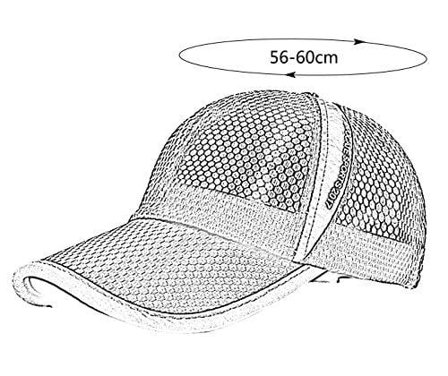 Men's Women's Peaked Mesh Sunscreen Cap Sports Hats for Fishing Tennis Baseball Beach Board Running Hiking Travelling Outdoor Light Black