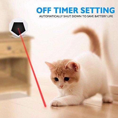 SereneLife Automatic Cat Laser Toy - Rotating Moving Electronic Red Dot LED Pointer Pen w/ Auto Wireless Control - Remote Light Beam Teaser Machine for Interactive & Smart Sensory Pet Play - SLCTLA40