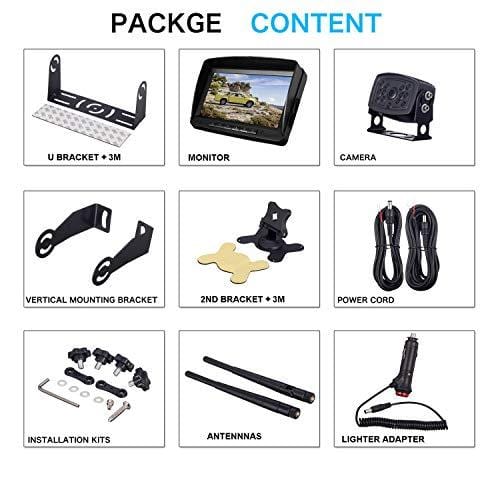 DohonesBest Digital Wireless Backup Camera High-Speed Observation System for Car/Pickup/RV/Truck/Trailer/Camper/5th Wheel with 7"HD Monitor IP69K Waterproof Night Vision Continuous/Reverse Use