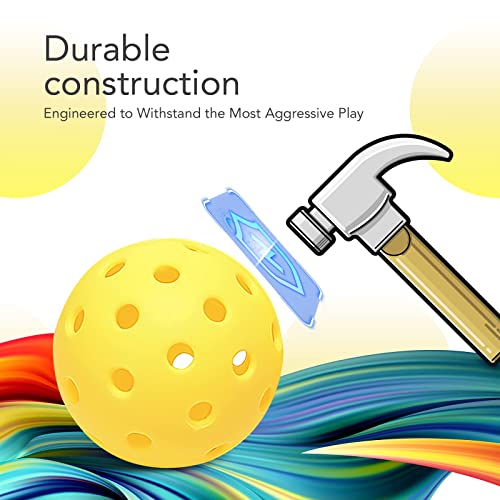 Pickleball Balls Set -Durable Pickleball Outdoor Balls - USAPA Standard Pickle Balls with PE Bag (12 Pack)