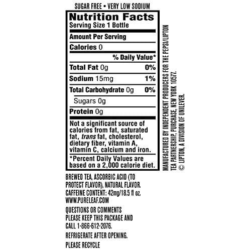 Pure Leaf Iced Tea, Unsweetened Green Tea, Real Brewed Tea, 0 Calories, 18.5 Ounce (Pack of 12)