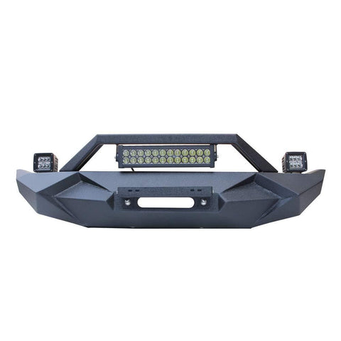 BESKE Jeep Wrangler front bumper Blade Front Bumper w/Winch Plate & 72W Light Bar & 18W Fog Lights Jeep Wrangler JL & JLU