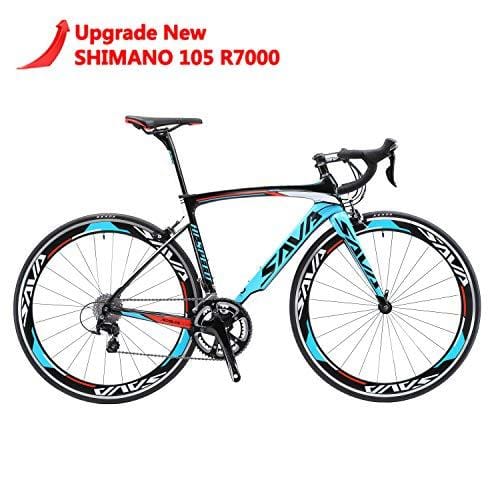 SAVADECK 700C Road Bike T800 Carbon Fiber 50CM Frame/Fork/Seat Post with Shimano 105 5800 22 Speed Derailleur System and Kenda 23C Tire Ultra-Light 18.96lb(52cm/Blue)