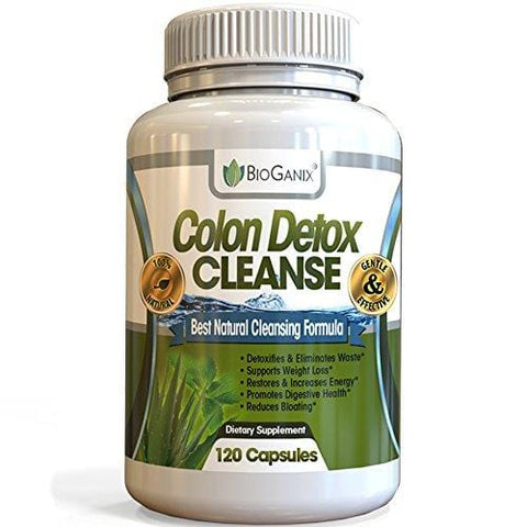 BioGanix Colon Detox Cleanse & Weight Loss Pills (120 Capsules) Quick 15-Day Ultimate Intensive Herbal Supplement Formula - Total Cleansing Flushes Toxins & Eliminates Waste