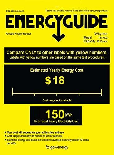 Whynter FM-45G 45-Quart Portable Refrigerator/Freezer, Platinum