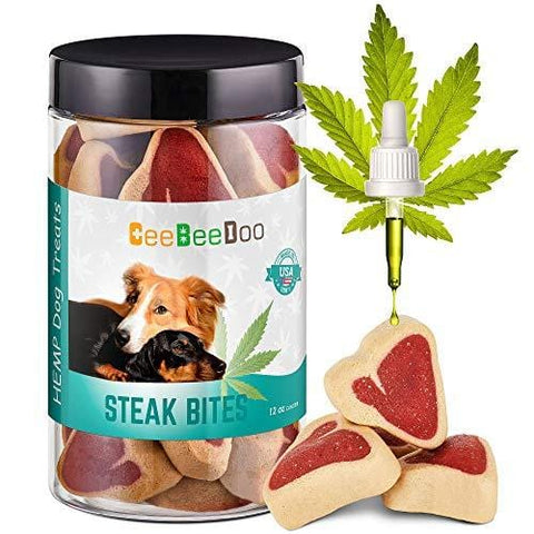 CeeBeeDoo Dog Treats with Hemp Oil for Pain Relief & Anxiety - Healthy & Tasty Hemp Treats for Dogs - Natural Pet Hemp Chews Dog Calming Treats for Small & Large Dogs