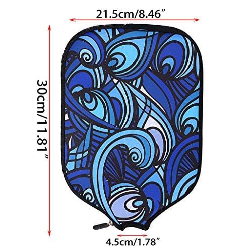 Hipiwe Pickleball Paddle Cover Case Neoprene Pickleball Racquets Rackets Protective Cover Sleeve Bag Fits Most Rackets - Protect Your Paddle - Pack of 2 (Ethnic Style Blue)