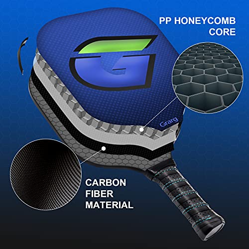 Grarg Graphite Pickleball Paddles Set, USAPA Standard 2 Pickleball Rackets and 4 Indoor & Outdoor Pickleballs Balls with Pickleball Bag for Women Men and Beginners Rackets Indoor Outdoor Sports