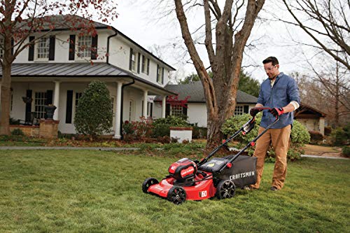 CRAFTSMAN V60 3-in-1 Cordless Lawn Mower, 21-Inch (CMCMW260P1),Red