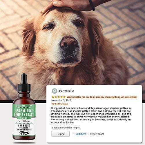 Hemp Oil for Dogs & Cats - Dog Anxiety Relief, Joint Support for Dogs, Great for Healthy Skin and Coat - Good Source of Omega 3 for Dogs - Organic - Made in USA - Apply to Dog Calming Treats - Dog