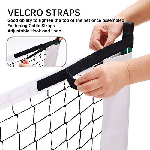 Surnuo Portable Pickleball Net with Wheels for Driveway- Outdoor Regulation Size Pickle Ball Practice Net System for All Ages, Heavy-Duty Steel Frame and Weatherproof Netting,22ft
