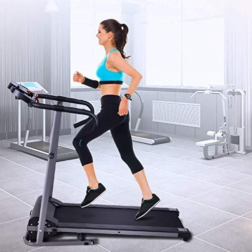 Goplus Folding Treadmill 1100W Running Jogging Machine for Home with LCD Display and Pad Holder