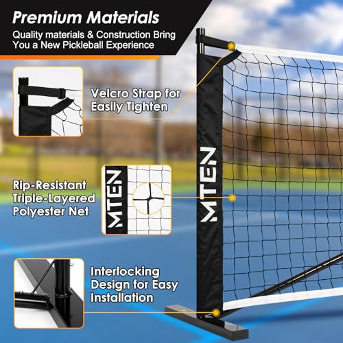 Pickleball Net, 22 FT USAPA Regulation Size Portable Pickleball Net, Steady Metal Frame for All-Weather Resistant Play in Backyards,Outdoor Indoor Driveway