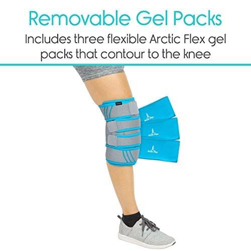 Vive Knee Ice Pack Wrap - Cold/Hot Gel Compression Brace - Heat Support Strap for Arthritis Pain, Tendonitis, ACL, Athletic Injury, Osteoarthritis, Women, Men, Running, Meniscus and Patella Surgery