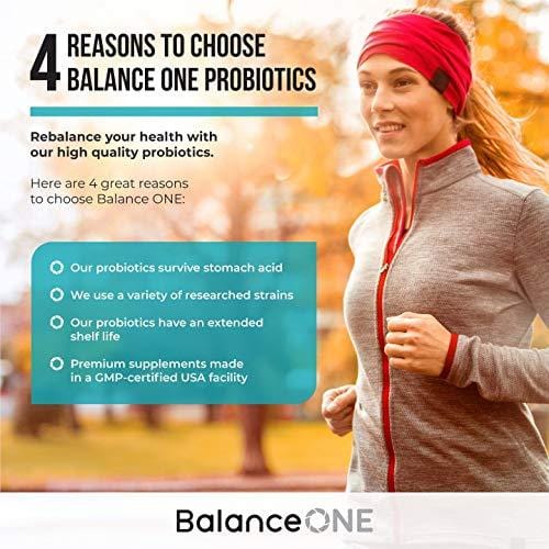 Balance ONE Probiotics - Gut Health Probiotic - Boosts Immunity - Time-Release, Shelf Stable - 15 Billion CFU Probiotic with 12 Strains - Lactobacillus Plantarum, Acidophilus - 2 Month Supply