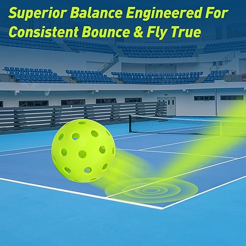 FUNUS Outdoor Pickleball Balls 40 Holes-4 Pack,12Pack, Durable, The Truest Flight and Most Bounce,Superior Balance Ideal for Tournament and Competition Play