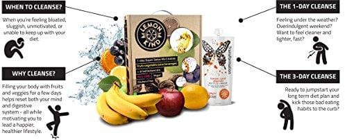Lemonkind SUPER DETOX ME Metabolism Booster 3 Day Cleanse, Fruits & Veggies plus SUPERFOODS - Chlorella, Turmeric, Chia, Green Tea and Acerola - 24 Juices (Pack of 3)