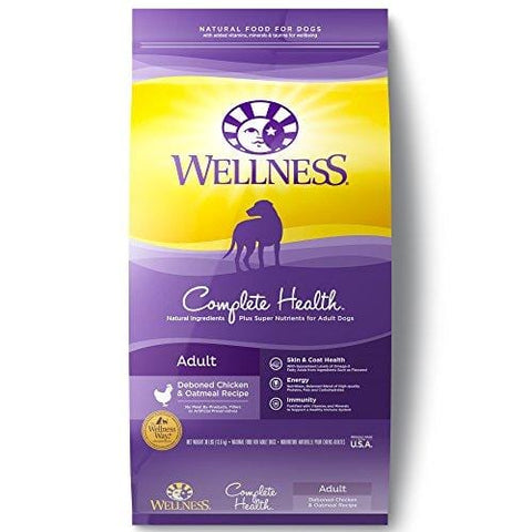 Wellness Complete Health Natural Dry Dog Food, Chicken & Oatmeal, 30-Pound Bag
