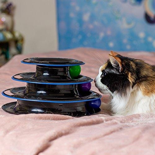 Easyology Amazing Roller Cat Toy - Cat Toys Interactive Fun with 3-Levels - Kitty Cat Charmer for Interactive Play and Exercise for Kittens - Cat Teaser Kitty Toys and Best Cat Toys