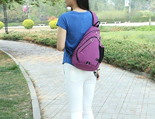 Pioneeryao 19'' Sling Bag Backpack Crossbody Bag Shoulder Bag (Purple)