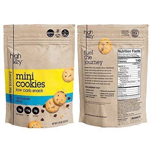 HighKey Snacks Keto Mini Cookies – Chocolate Chip, Pack of 3, 2.25oz Bags – Keto Friendly, Gluten Free, Low Carb, Healthy Snack - Sweet, Diet Friendly Dessert – Ketogenic Food with Natural Ingredients