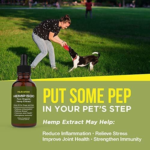 Hemp Oil for Dogs -- Cat and Dog Anxiety Relief. All Natural Dog Calming aid - for Cats too. Joint Supplement for Dogs and Cats including Omega 3 6 9 fatty acids -- Pain Relief for Dogs and Cats.