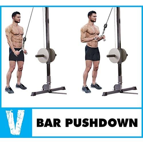 A2ZCARE Tricep V Shaped Press Down Bar (Tricep Rope + Rotating Bar + V Shape)