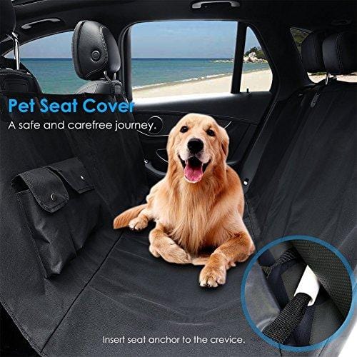 URPOWER Pet Seat Cover Car Seat Cover for Dogs - Hammock Convertible, Scratch Proof, Durable and Washable Pet Seat Covers with Pockets for Cars Trucks and SUVs.
