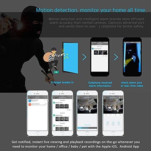 Clever Dog HD Pet Camera, Wifi Home Camera with Night Vision, SD Card Alarm Recording and Cloud Storage, Wide Angle, Two-way Audio, , AI Motion Alerts with iOS, Android App for Home/Baby/Pet Monitor