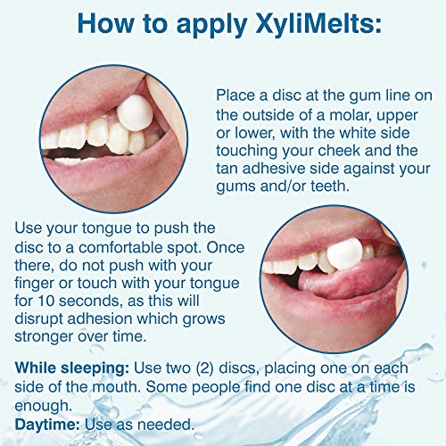 OraCoat XyliMelts Dry Mouth Relief Moisturizing Oral Adhering Discs Mild Mint with Xylitol, For Dry Mouth, Stimulates Saliva, Non-Acidic, Day and Night Use, Time Release for up to 8 Hours, 100 Count