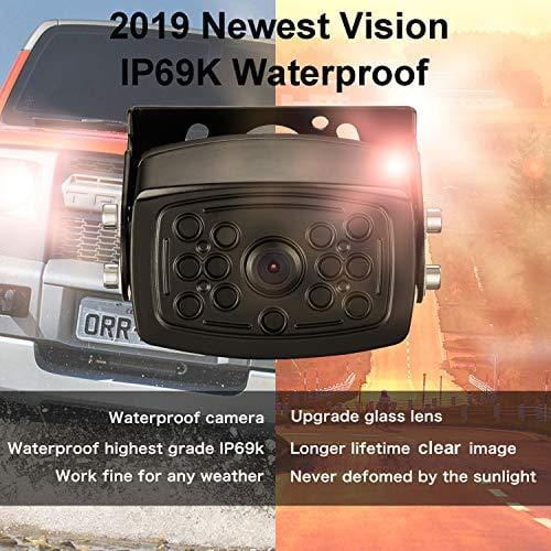 Emmako Digital Wireless Backup Camera and 7'' Monitor System For RV/Truck/Trailer/Camper,Upgraded Newest Camera For True Color Adjustable Rear/Front View, Guide Lines ON/Off, IP69K Waterproof